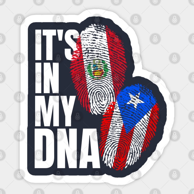 Peruvian And Puerto Rican DNA Flag Heritage Gift Sticker by Just Rep It!!